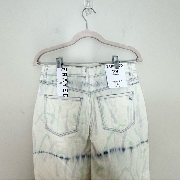 NWT FRAYED Relaxed Tapered Boyfriend Tie Dye Jeans Size 29 - Picture 6 of 7